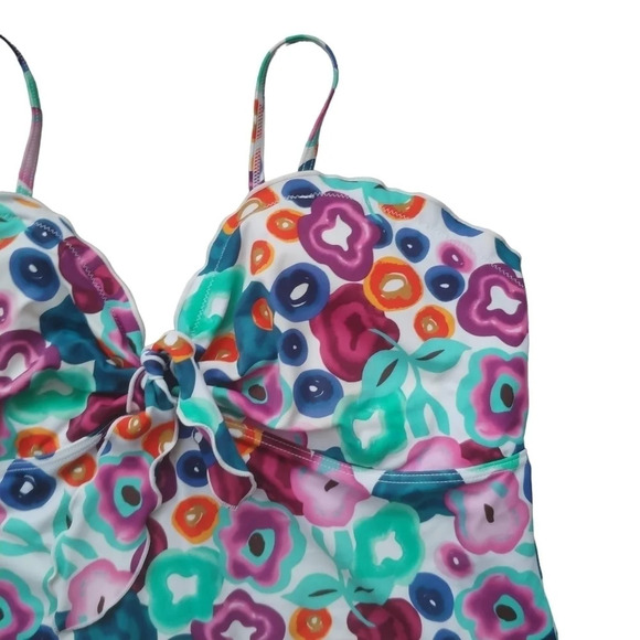 Baltex Abstract Floral Tankini/Swim Top  16 - Picture 3 of 8